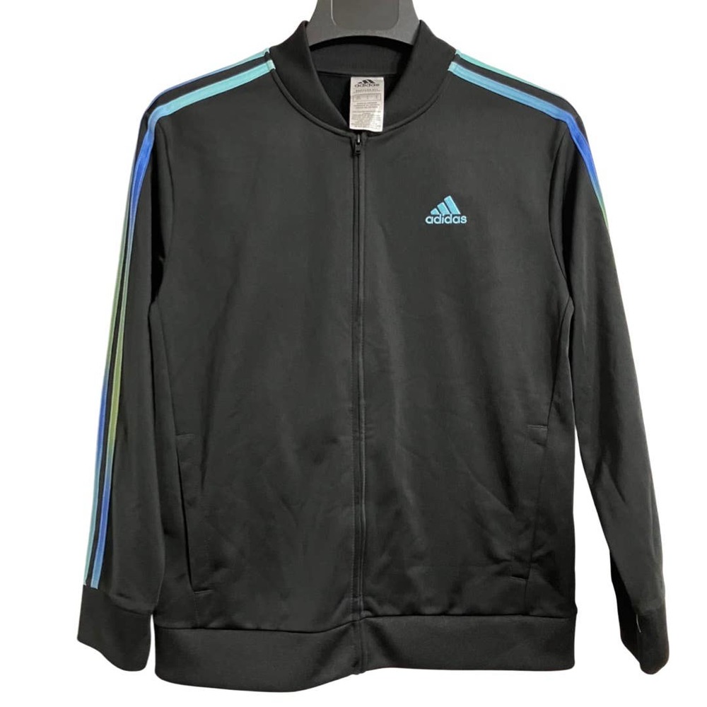 NWOT Adidas Women’s Vintage Rainbow Strip Tracksuit Zip Up Jacket Sz Large